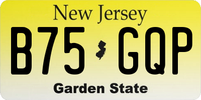 NJ license plate B75GQP