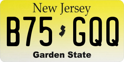 NJ license plate B75GQQ