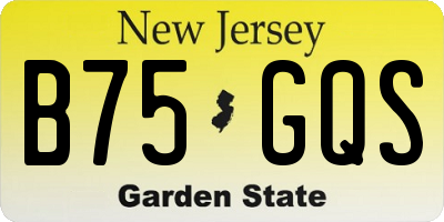 NJ license plate B75GQS