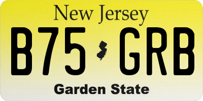 NJ license plate B75GRB