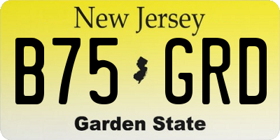 NJ license plate B75GRD
