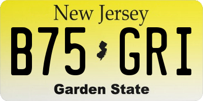 NJ license plate B75GRI