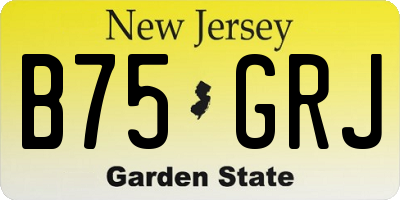 NJ license plate B75GRJ