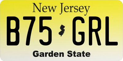 NJ license plate B75GRL