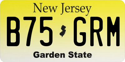 NJ license plate B75GRM