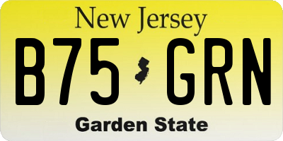 NJ license plate B75GRN
