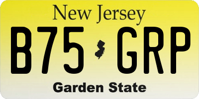 NJ license plate B75GRP