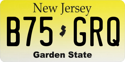 NJ license plate B75GRQ