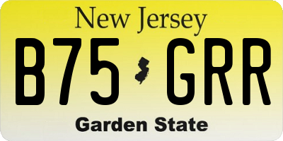 NJ license plate B75GRR