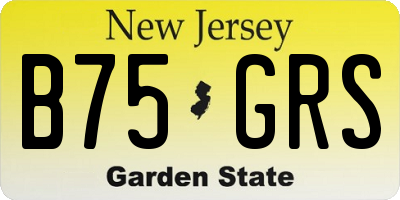 NJ license plate B75GRS