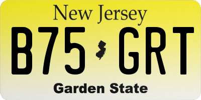 NJ license plate B75GRT