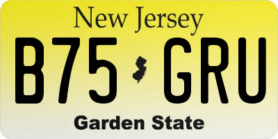 NJ license plate B75GRU
