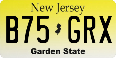 NJ license plate B75GRX