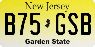 NJ license plate B75GSB