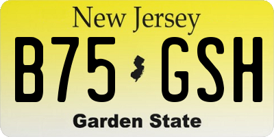 NJ license plate B75GSH