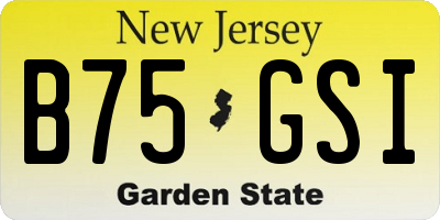 NJ license plate B75GSI