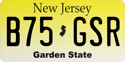 NJ license plate B75GSR