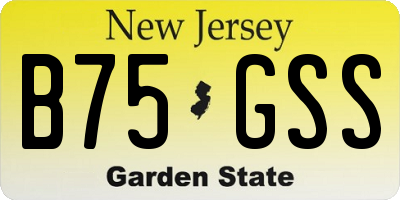 NJ license plate B75GSS