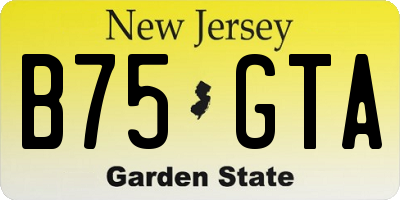 NJ license plate B75GTA