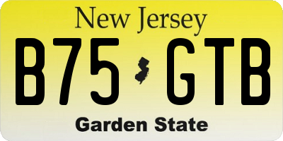 NJ license plate B75GTB
