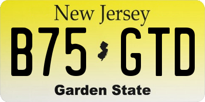 NJ license plate B75GTD