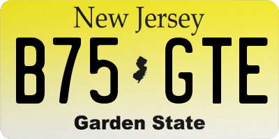 NJ license plate B75GTE
