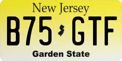 NJ license plate B75GTF