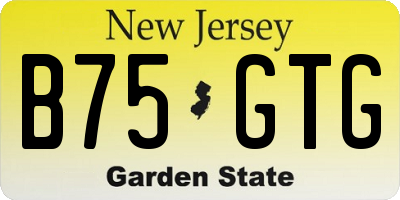 NJ license plate B75GTG