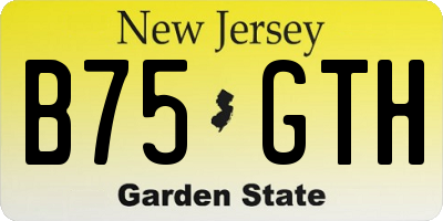 NJ license plate B75GTH