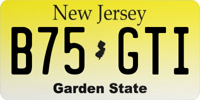 NJ license plate B75GTI