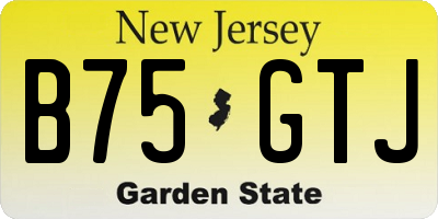 NJ license plate B75GTJ
