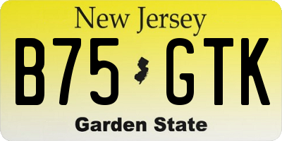 NJ license plate B75GTK