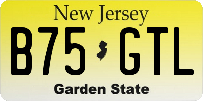 NJ license plate B75GTL