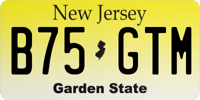 NJ license plate B75GTM