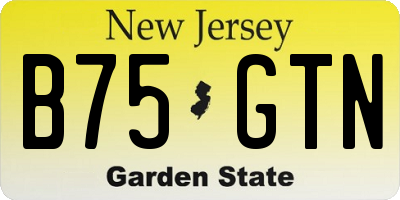 NJ license plate B75GTN