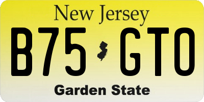 NJ license plate B75GTO