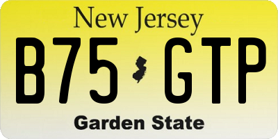 NJ license plate B75GTP