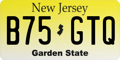 NJ license plate B75GTQ