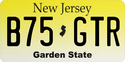 NJ license plate B75GTR