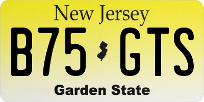 NJ license plate B75GTS