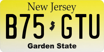 NJ license plate B75GTU