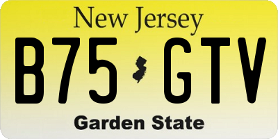 NJ license plate B75GTV