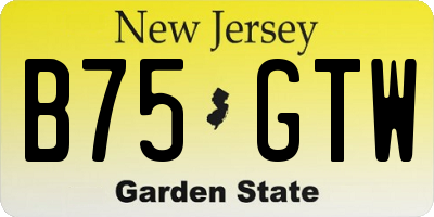 NJ license plate B75GTW