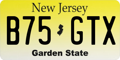NJ license plate B75GTX