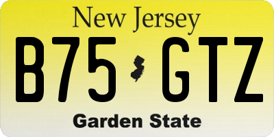 NJ license plate B75GTZ