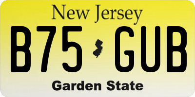 NJ license plate B75GUB