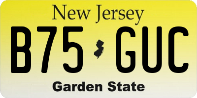 NJ license plate B75GUC