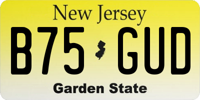 NJ license plate B75GUD
