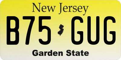 NJ license plate B75GUG