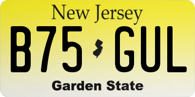 NJ license plate B75GUL